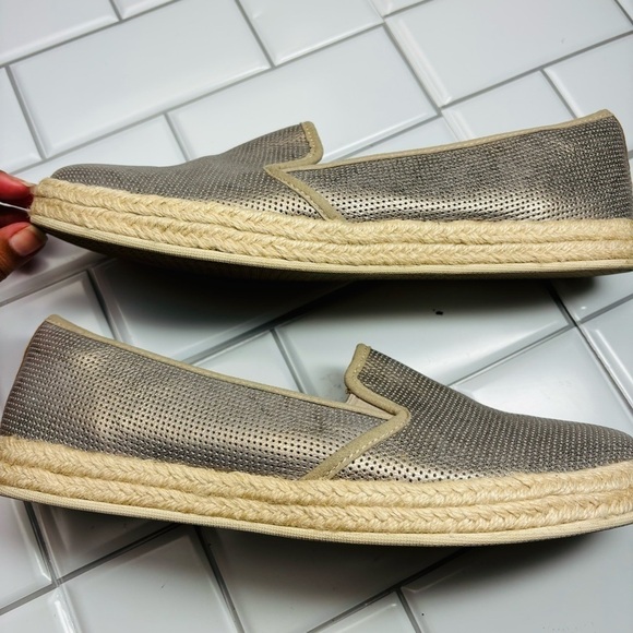 Womens Clarks Azella Theoni Espadrille Slip-on Loafers - Gold Metallic size 12 - Picture 7 of 10